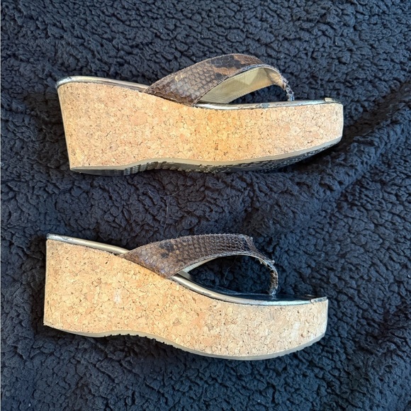 Jimmy Choo Brown and tan Wedge Sandals - Picture 4 of 9